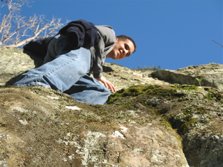 Olen rock climbing